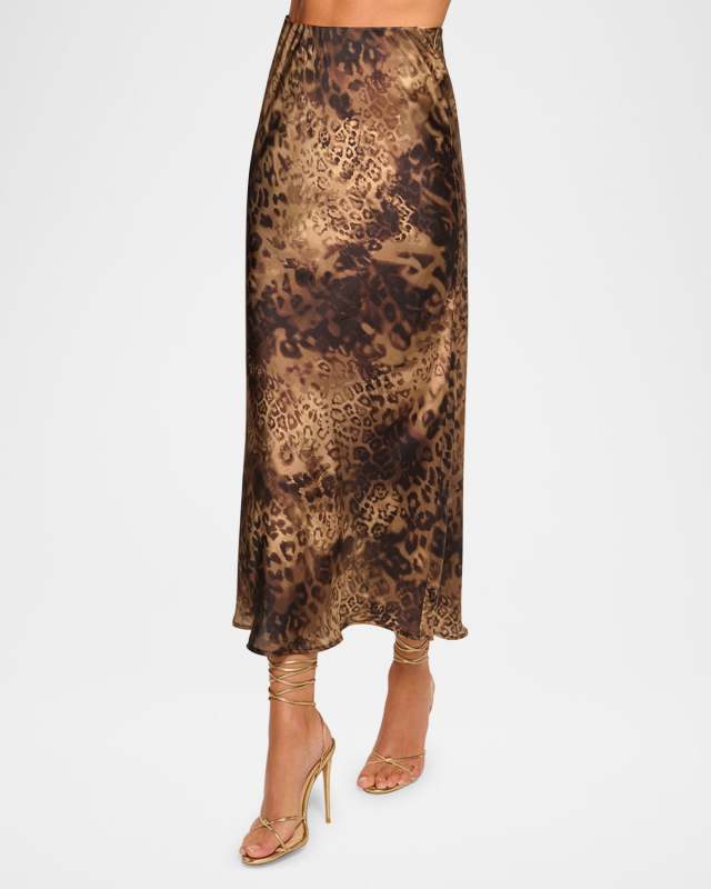 Krisia Leopard Midi Skirt